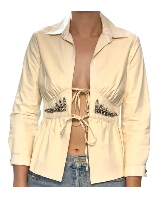 Vintage 2005 Roberto Cavalli Embellished Leather Jacket