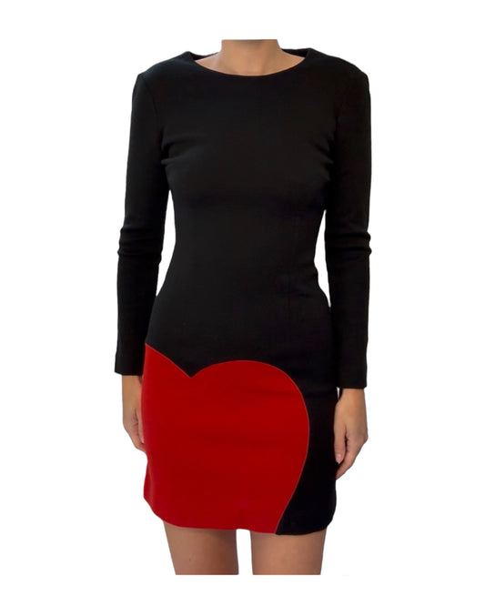 Vintage 1990s Moschino Knit Heart Dress