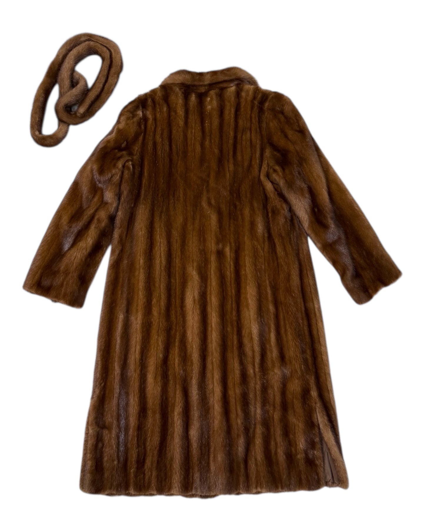 Vintage Long Fur Coat with Belt