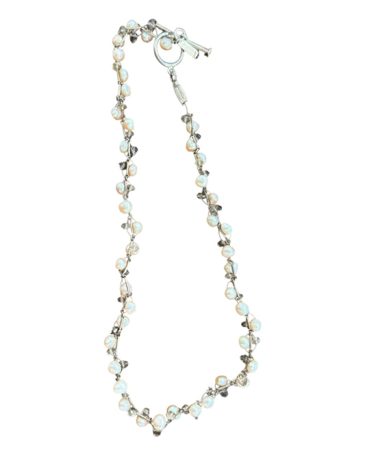 Vintage Pearl and Crystal Necklace