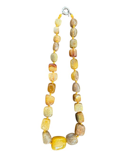 Pre-Loved Brown and Orange Stone Necklace