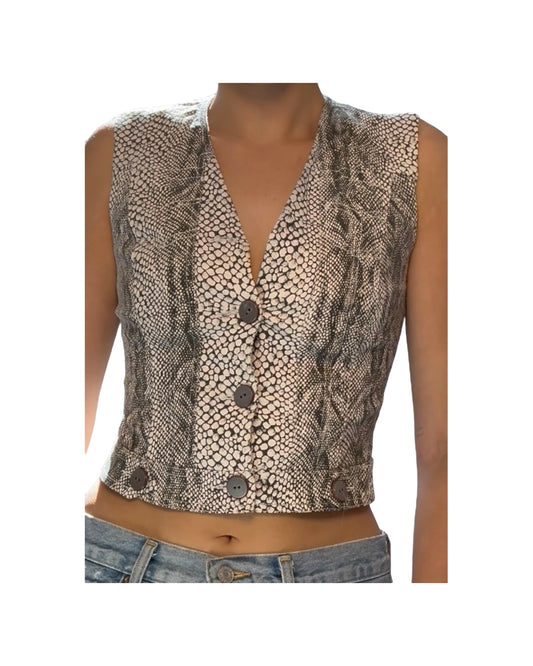 Vintage Alberto Makali Snakeskin Print Vest