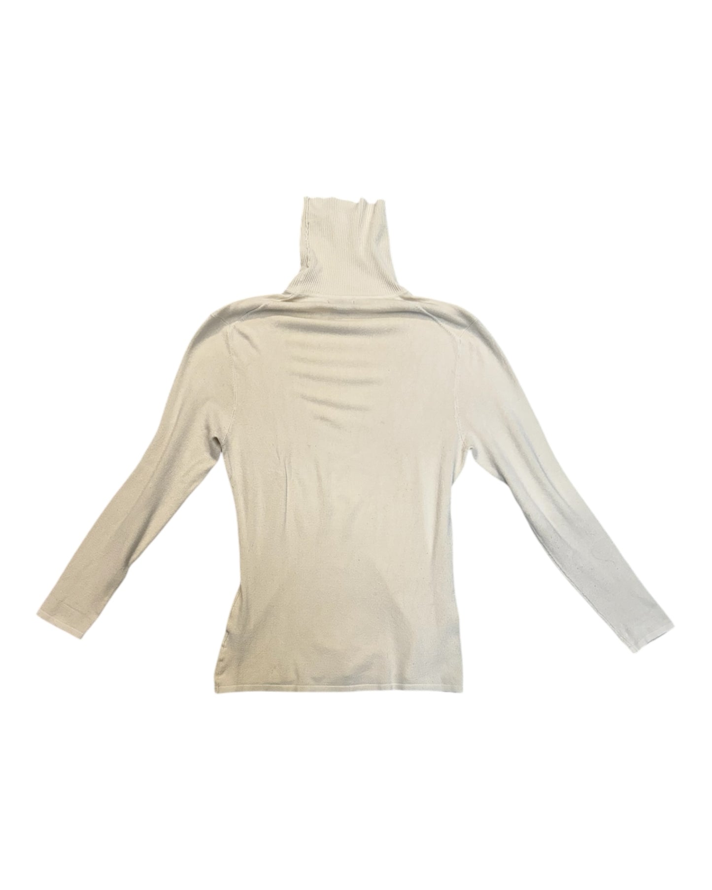 Vintage BCBG Ecru Turtleneck Sweater with Belt