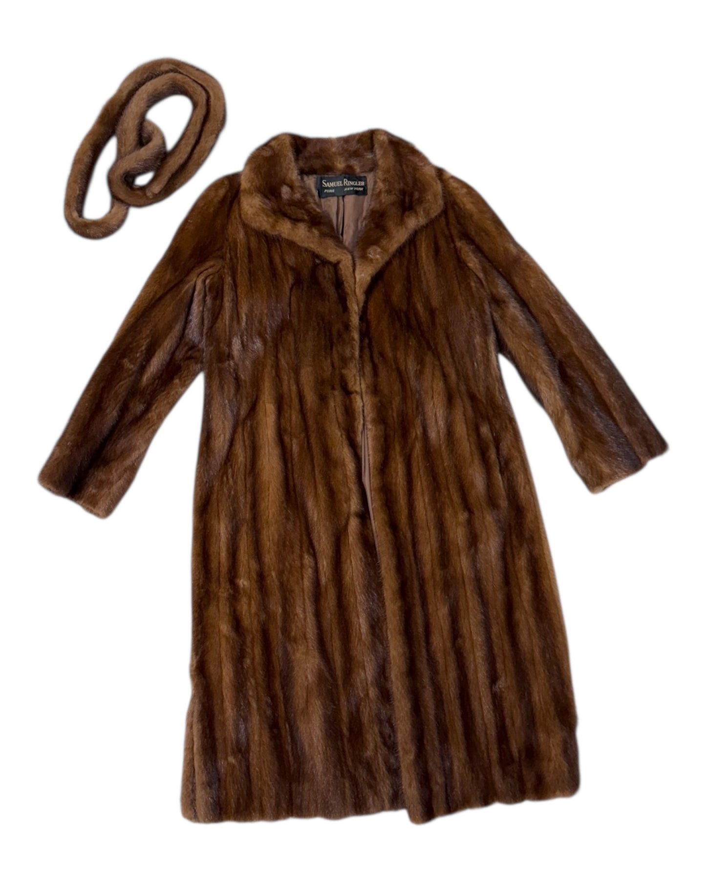 Vintage Long Fur Coat with Belt