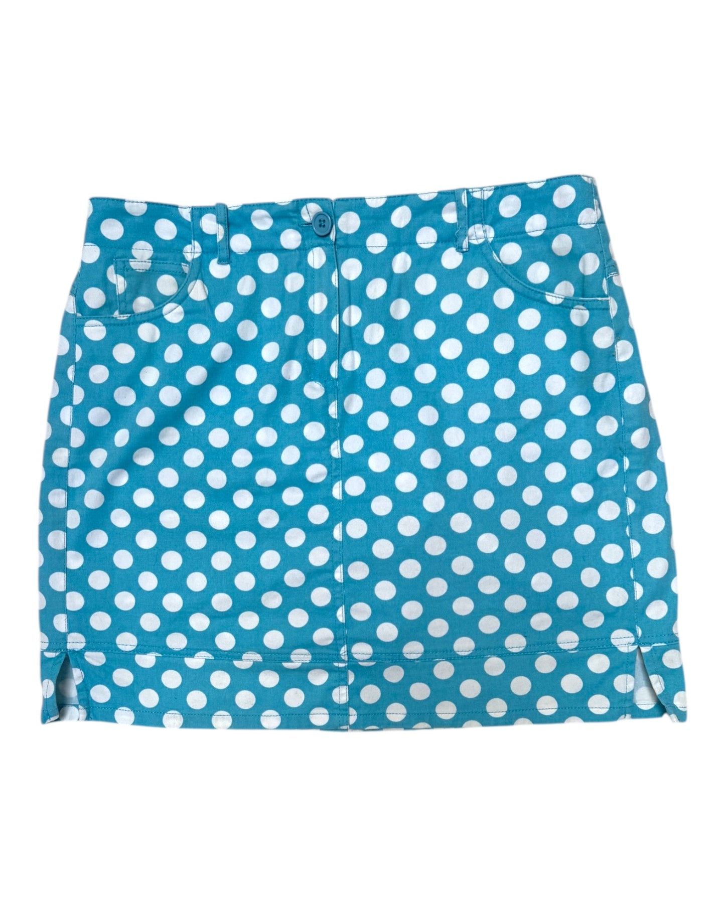 Vintage Blue and White Polka Dot Mini Skort