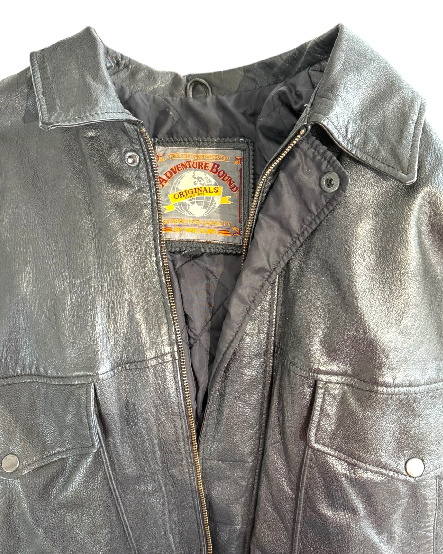 Vintage 1990's Adventure Bound Leather Bomber Jacket