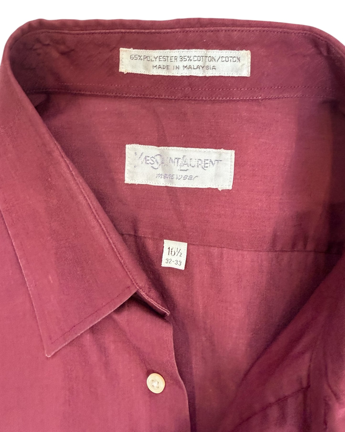 1980s Vintage Yves Saint Laurent Merlot Button-Up Shirt