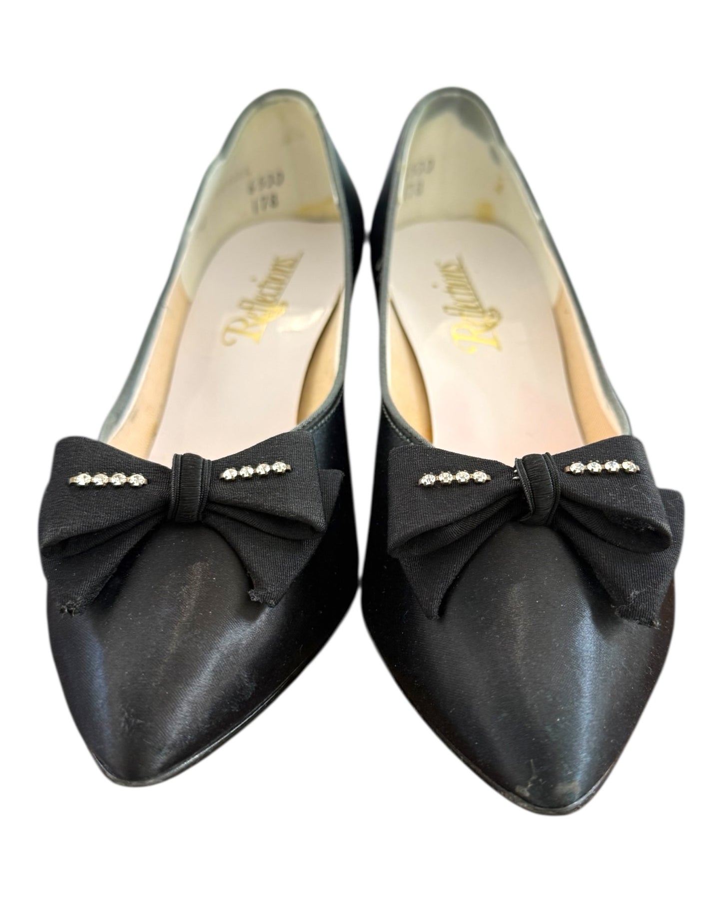Vintage 1950s Black Satin Heels