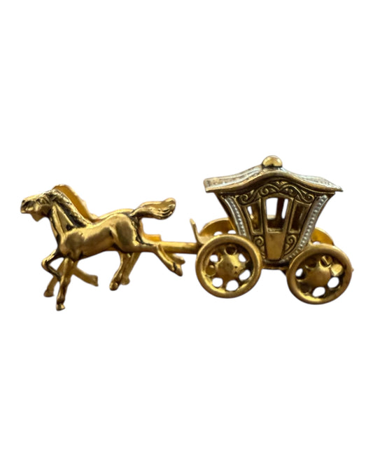 Vintage Horse and Carriage 3D Pin