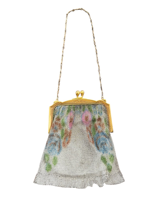 Vintage Whiting & Davis Chainmail Snap Bag