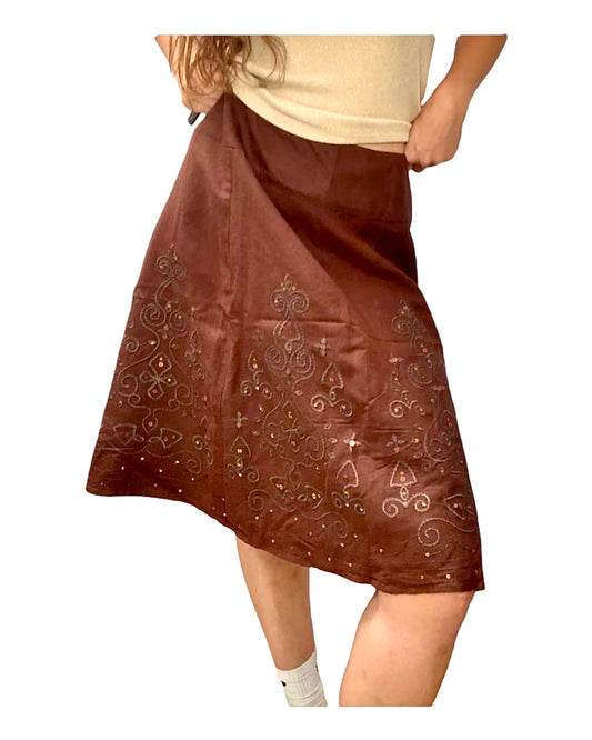 Vintage Brown Sequin Skirt