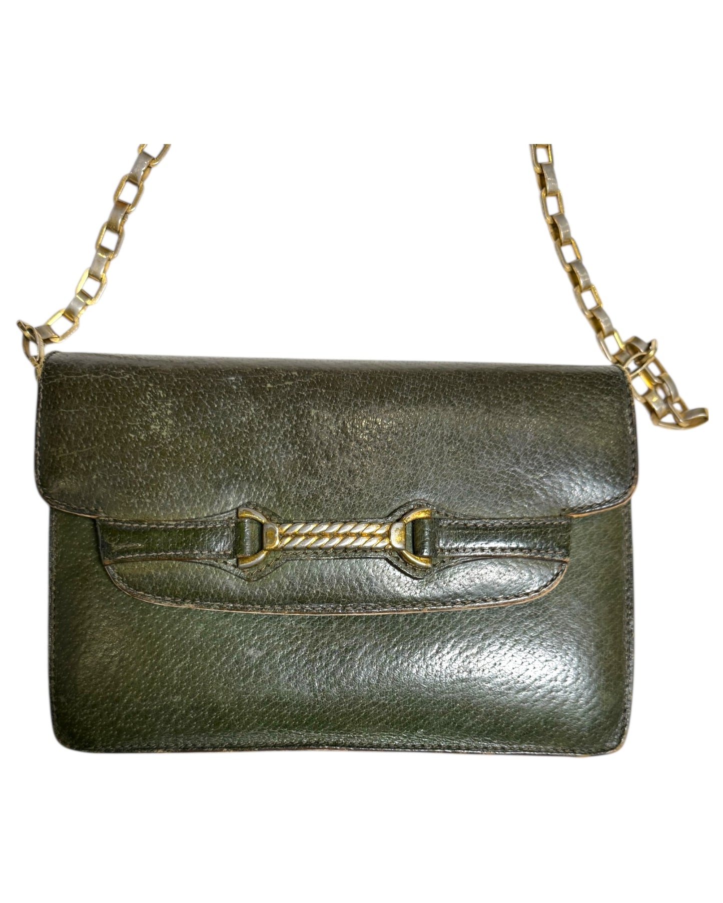 Vintage Gucci Green Leather Bag