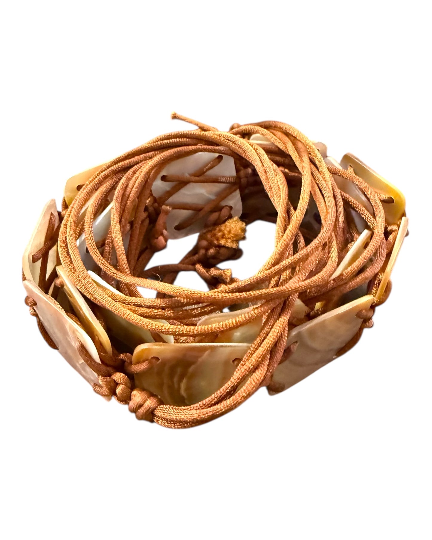 Pre-Loved Pearly Leather Tie Belt