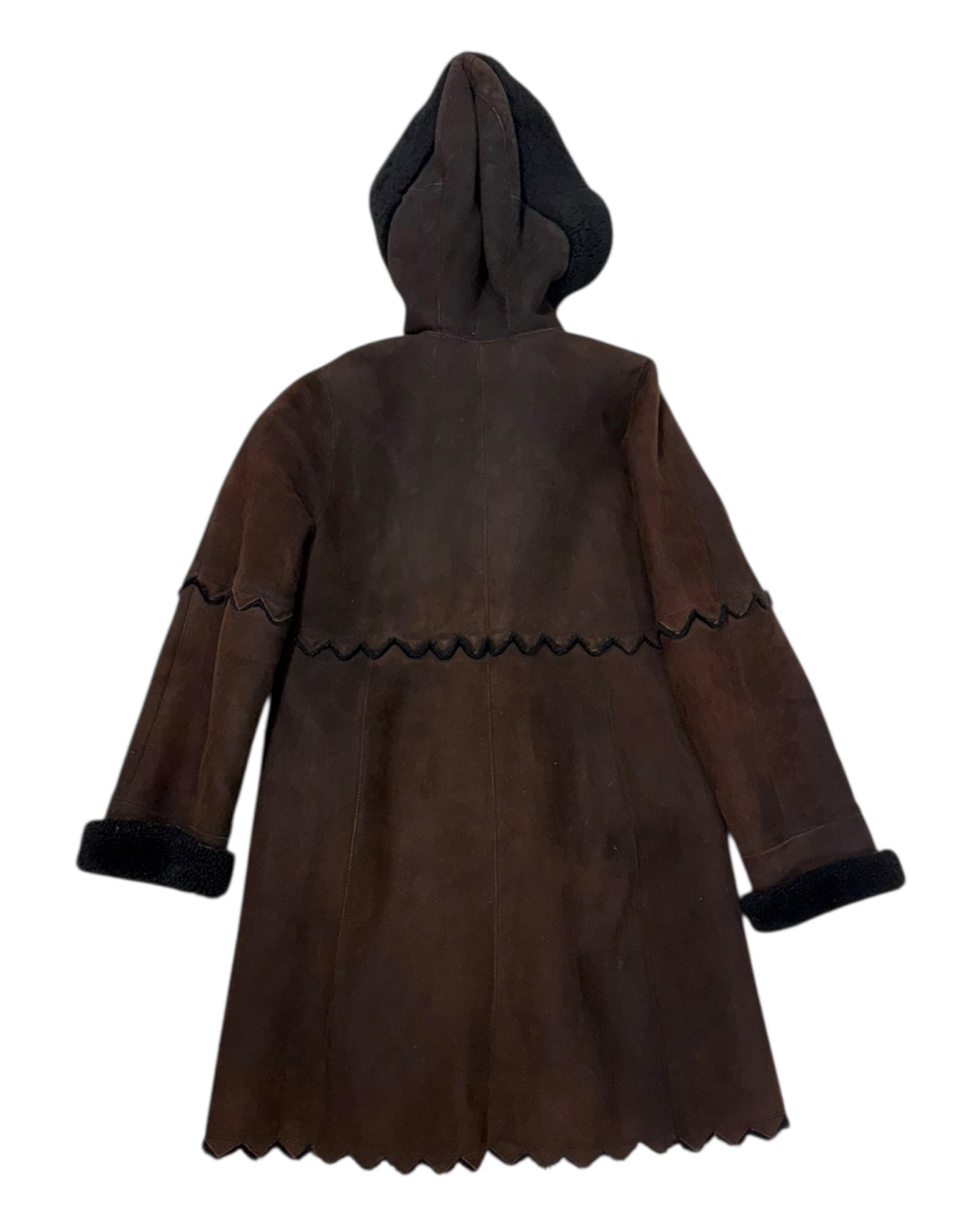 Vintage Chocolate Brown Shearling Coat