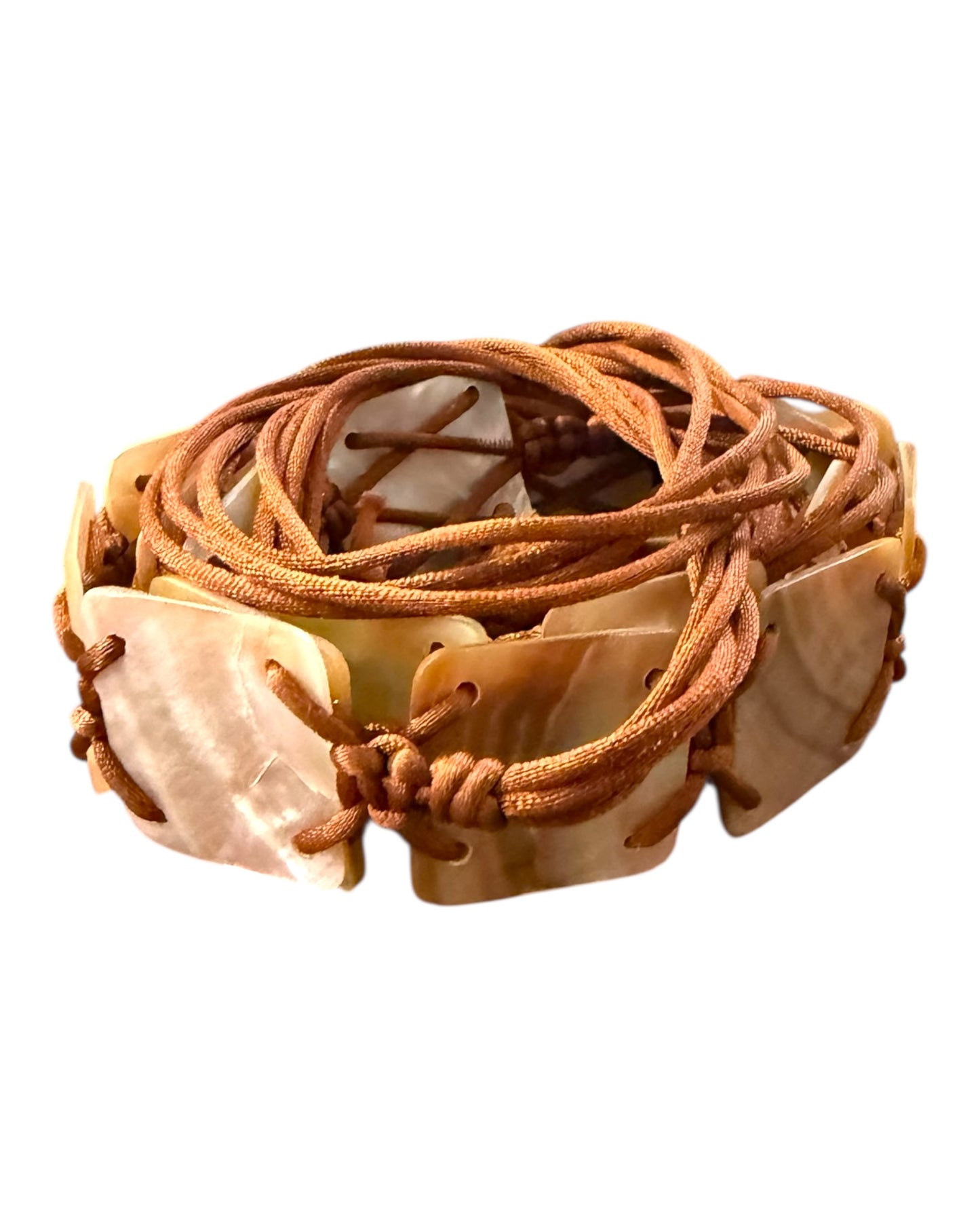 Pre-Loved Pearly Leather Tie Belt