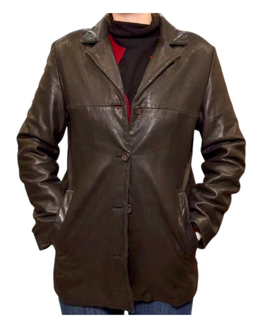 Vintage Black Leather Blazer