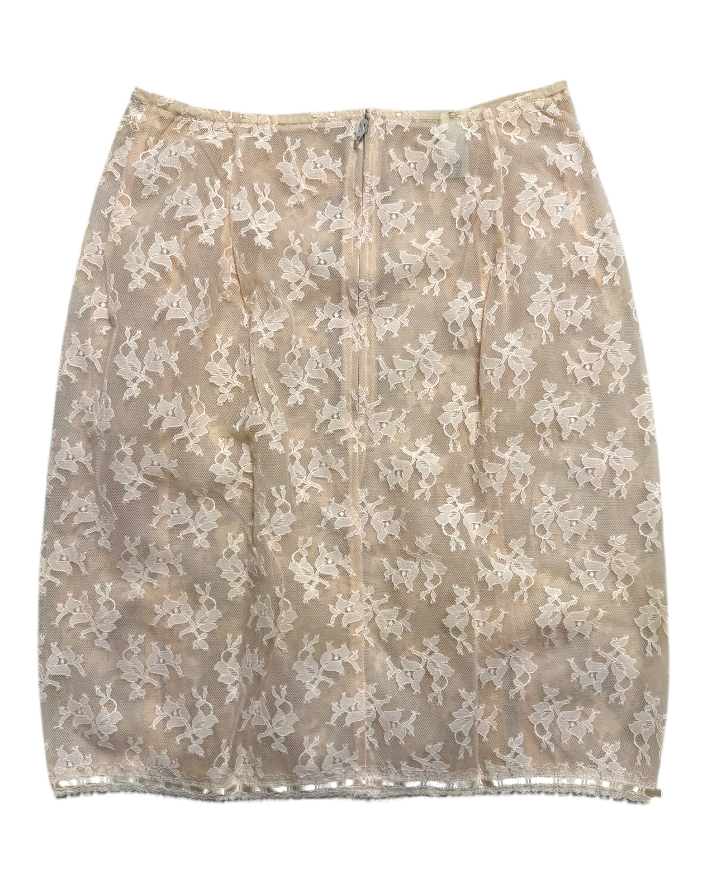 Vintage Beige Lace Skirt