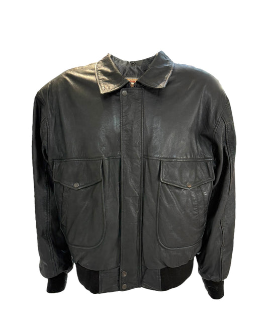 Vintage 1990's Adventure Bound Leather Bomber Jacket