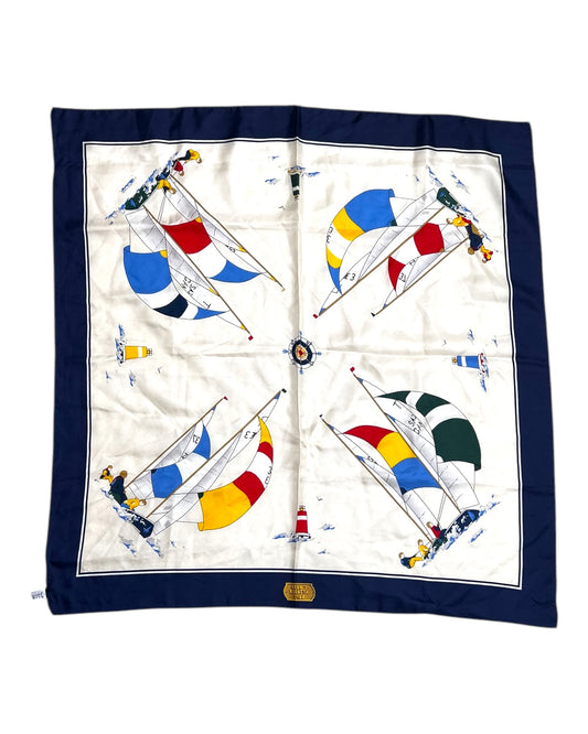 Vintage Silk Sailboat Scarf