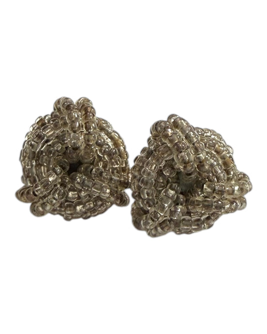 Vintage Beaded Knot Stud Earrings