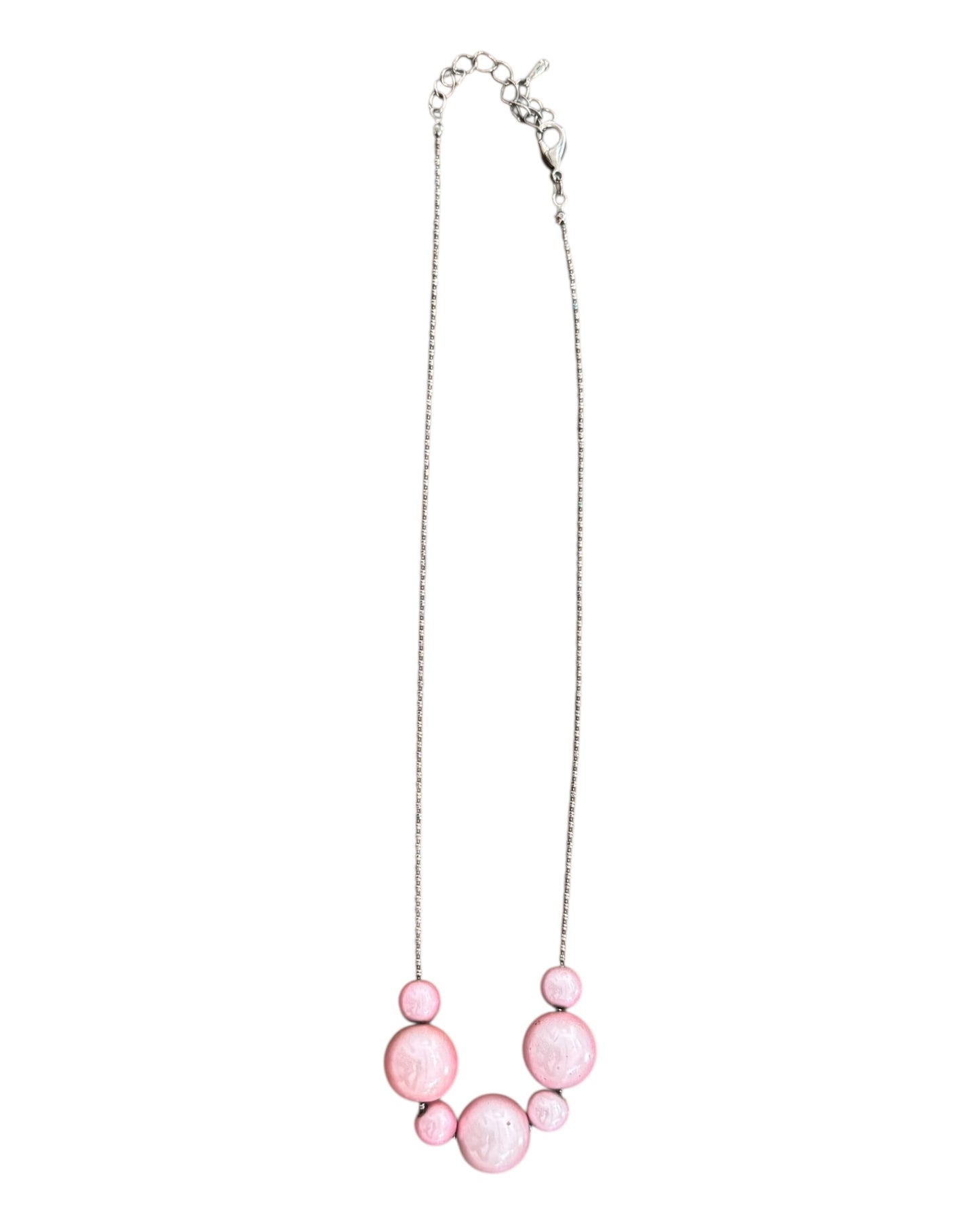 Vintage Pink Spherical Beads Necklace