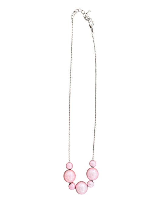 Vintage Pink Spherical Beads Necklace