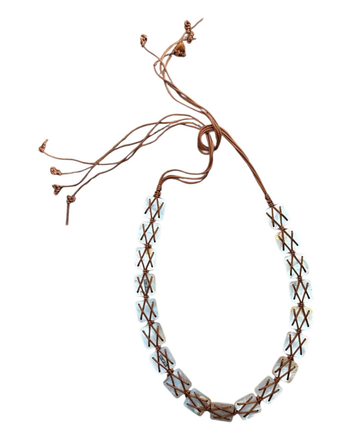 Pre-Loved Pearly Leather Tie Belt