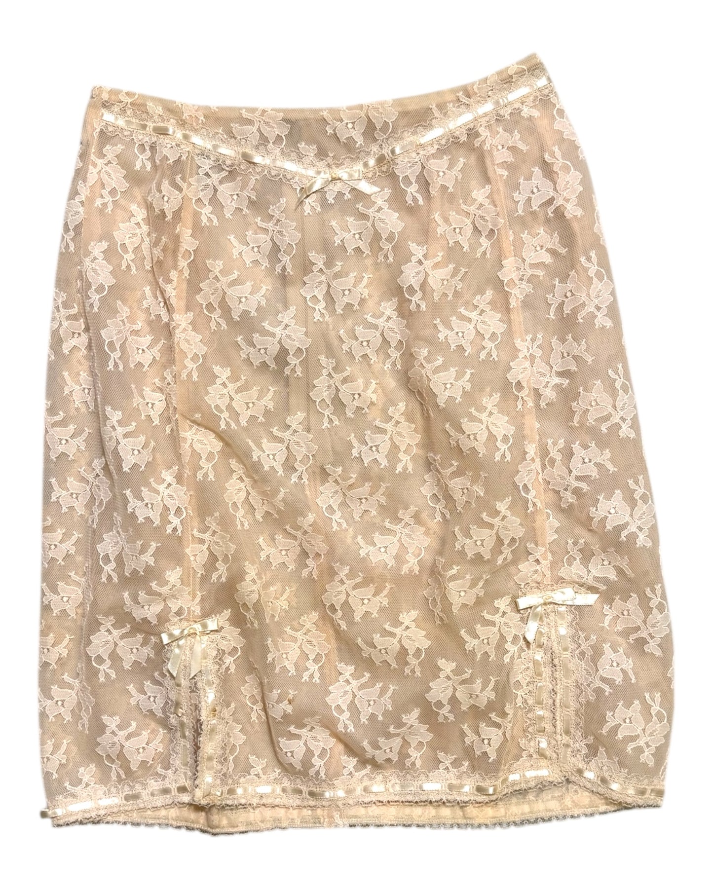 Vintage Beige Lace Skirt