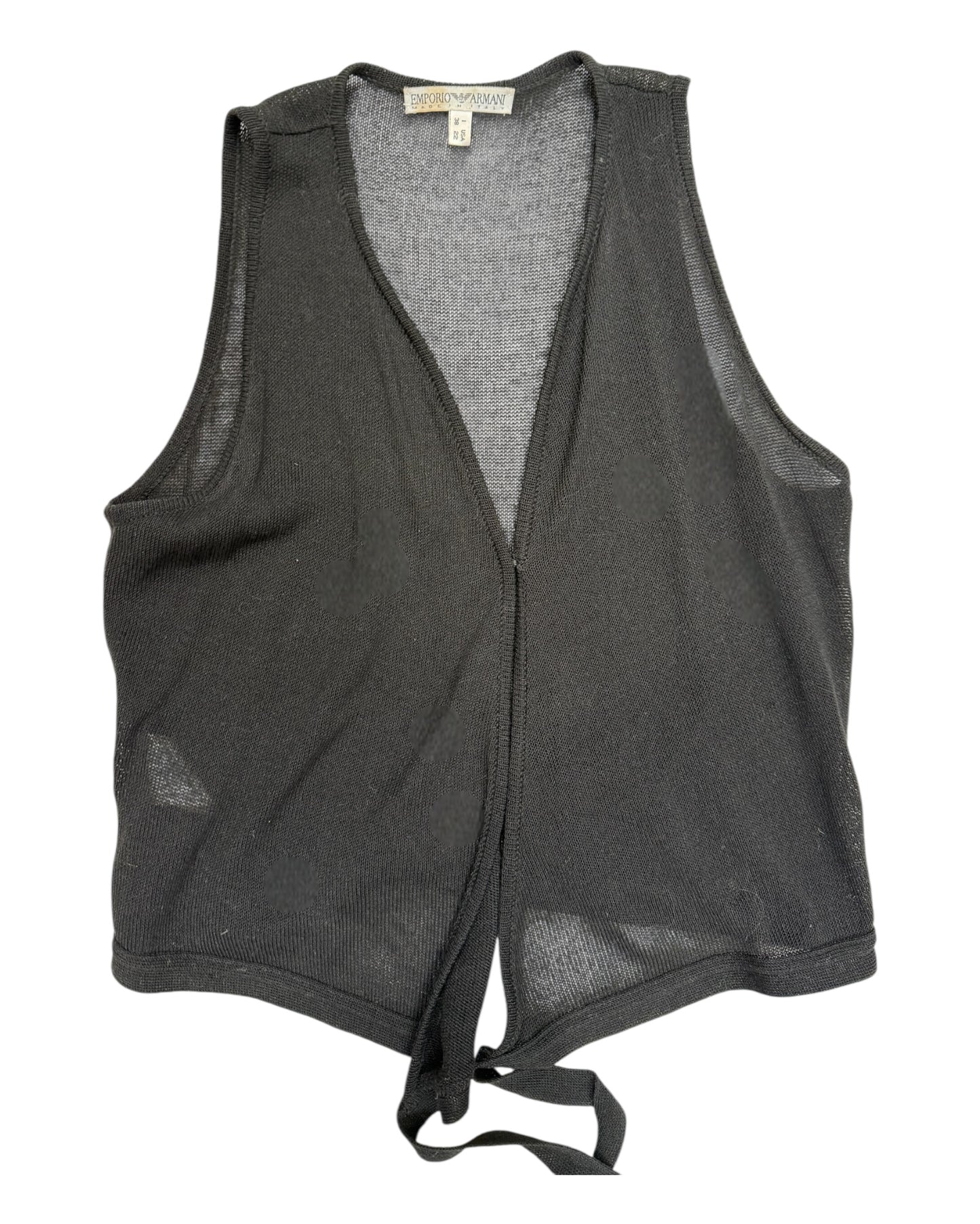Vintage Emporio Armani Black Knit Vest