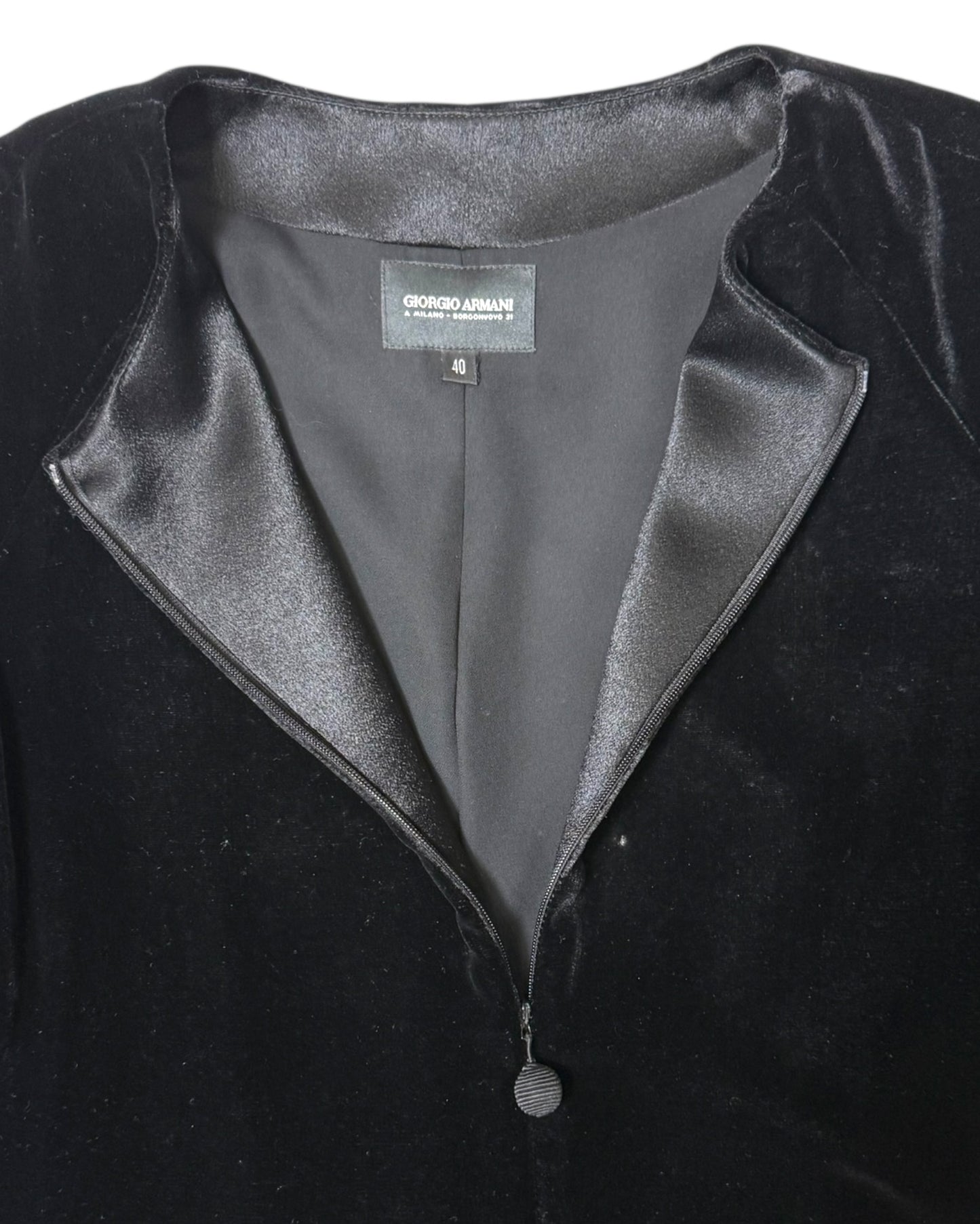 Vintage Giorgio Armani Black Velvet Mini Dress