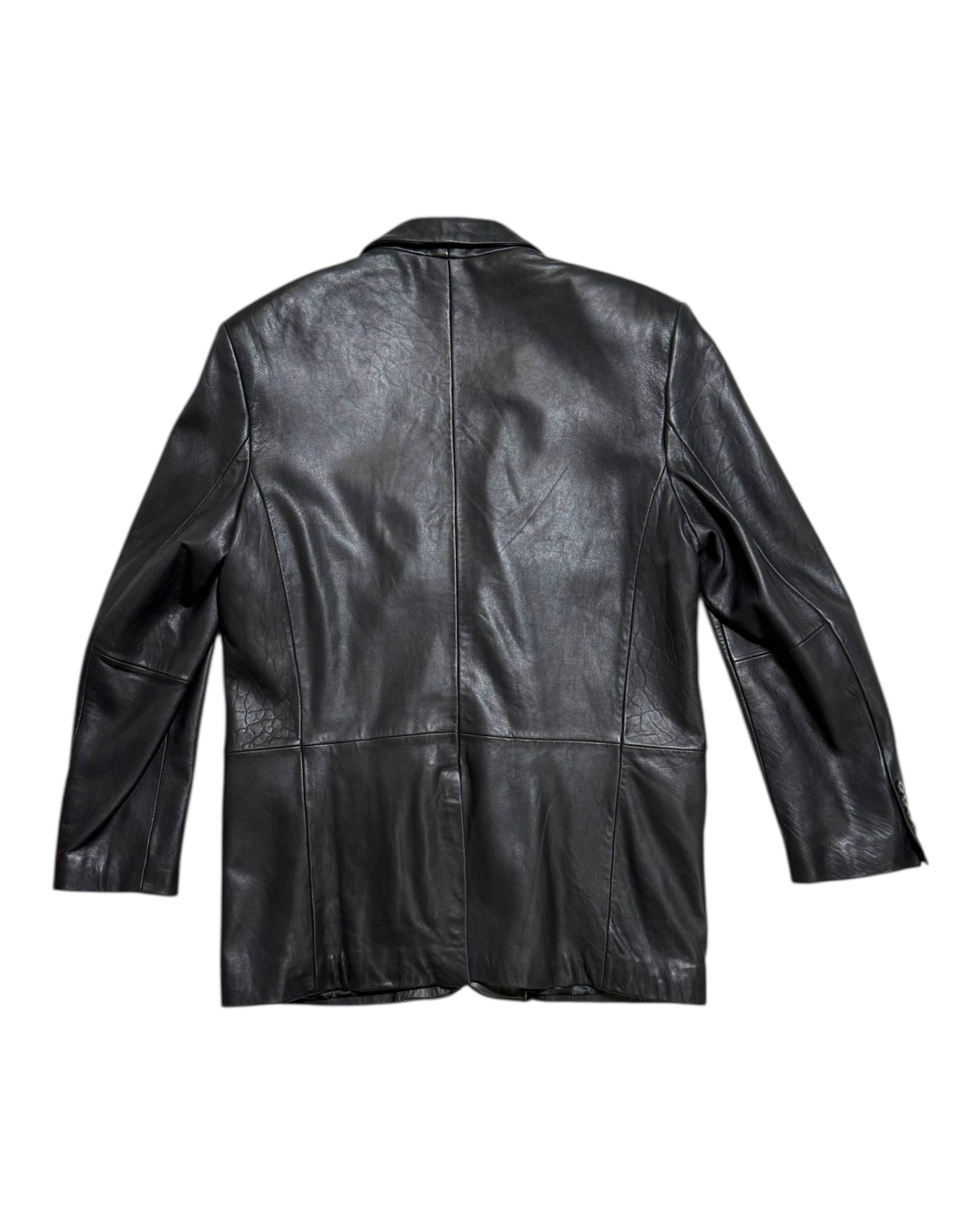 Pre-Loved Leather Black Leather Blazer
