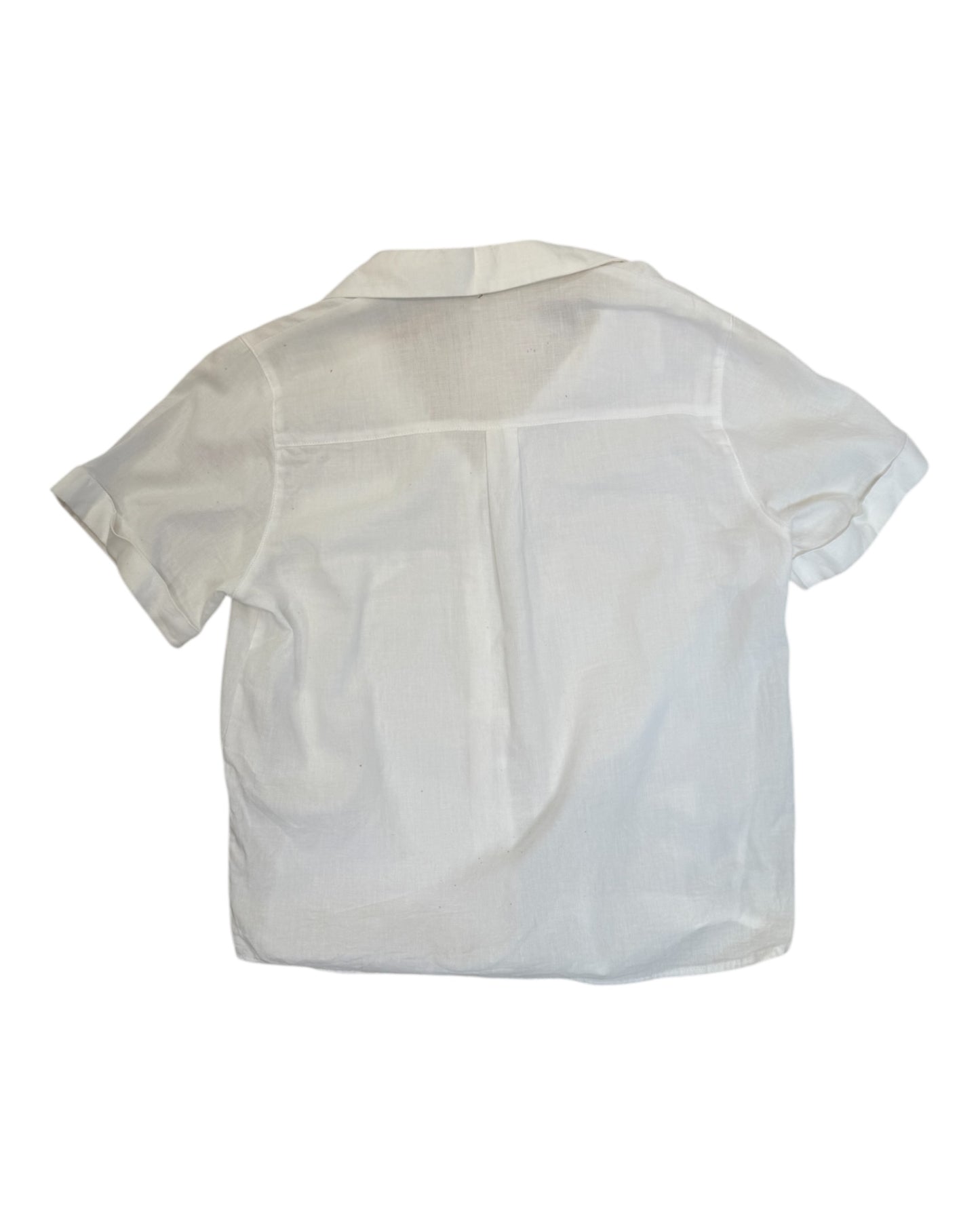 Vintage Embroidered Cotton Button-Up Top