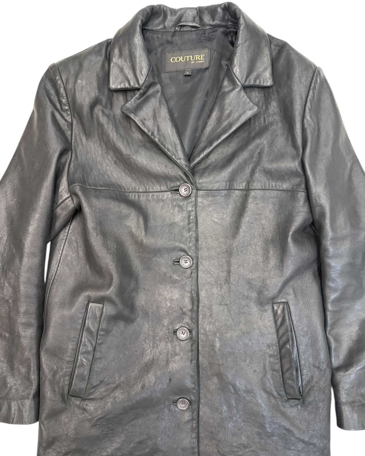 Vintage Black Leather Blazer