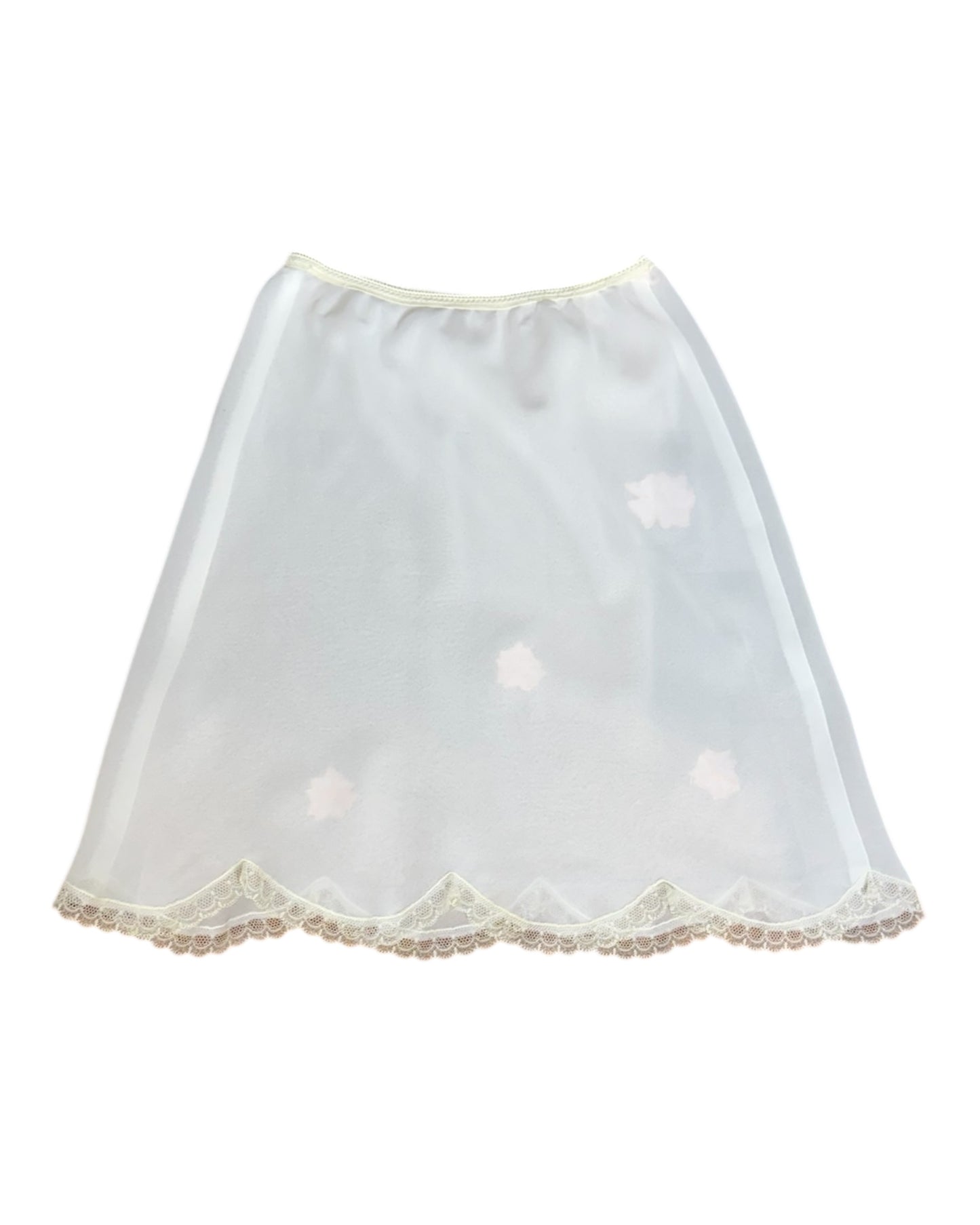 Vintage Bergdorf Goodman White and Pink Sheer Slip Skirt