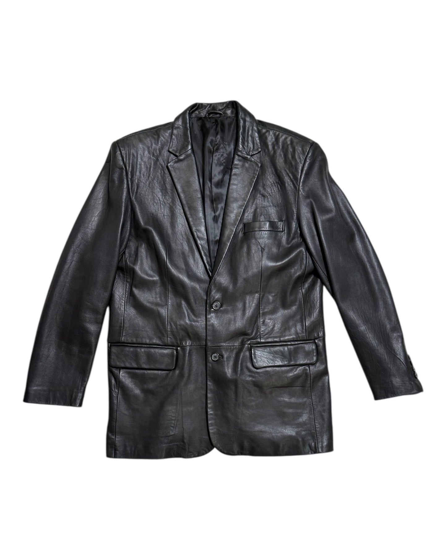 Pre-Loved Leather Black Leather Blazer