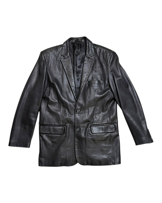 Pre-Loved Leather Black Leather Blazer