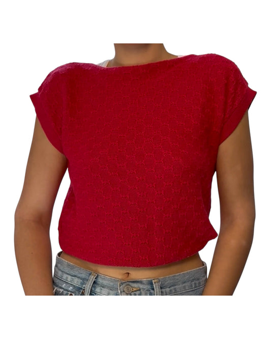 Vintage Pink Knit Sweater Vest