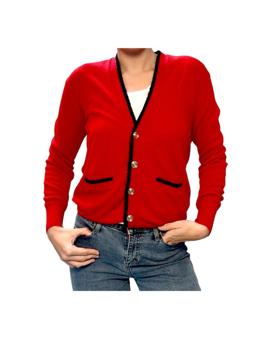 Vintage Red Cardigan Sweater