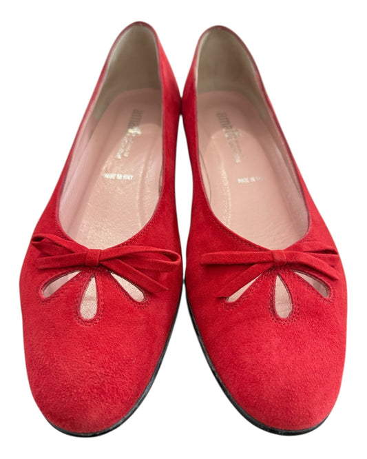 Vintage Amalfi Red Suede Ballet Flats