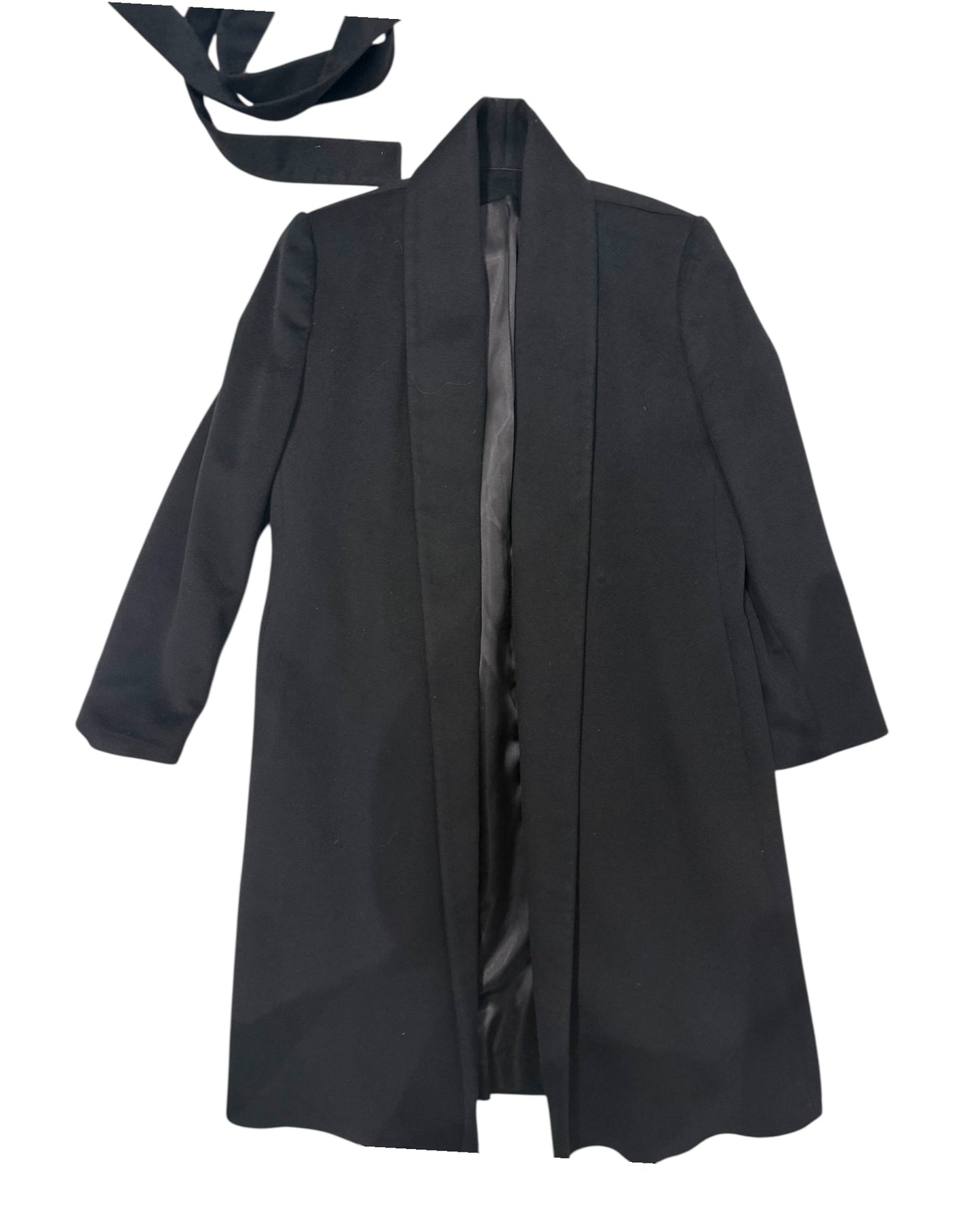 Vintage Black Cashmere Belted Coat