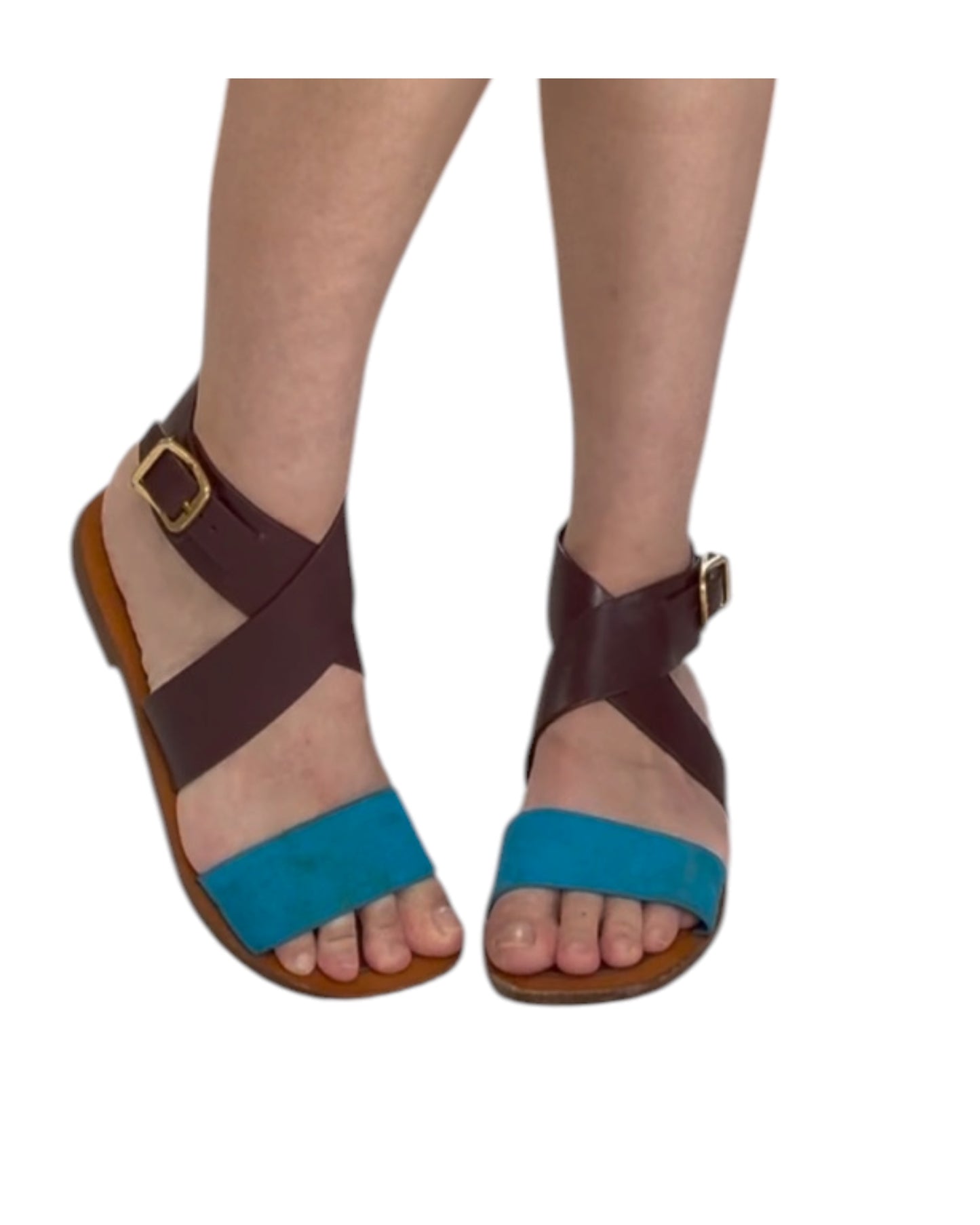 Pre-Loved Céline Leather and Suede Sandals