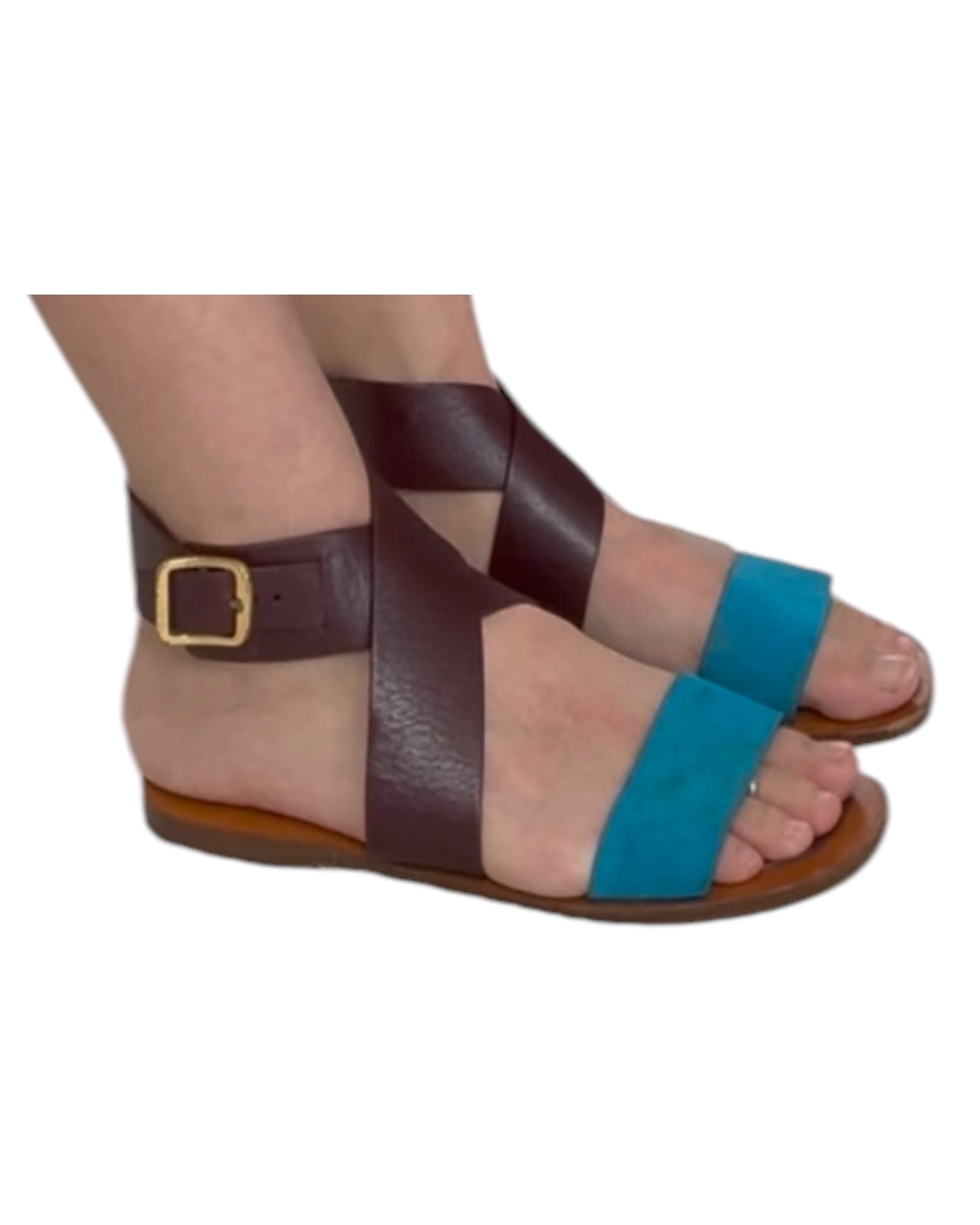Pre-Loved Céline Leather and Suede Sandals