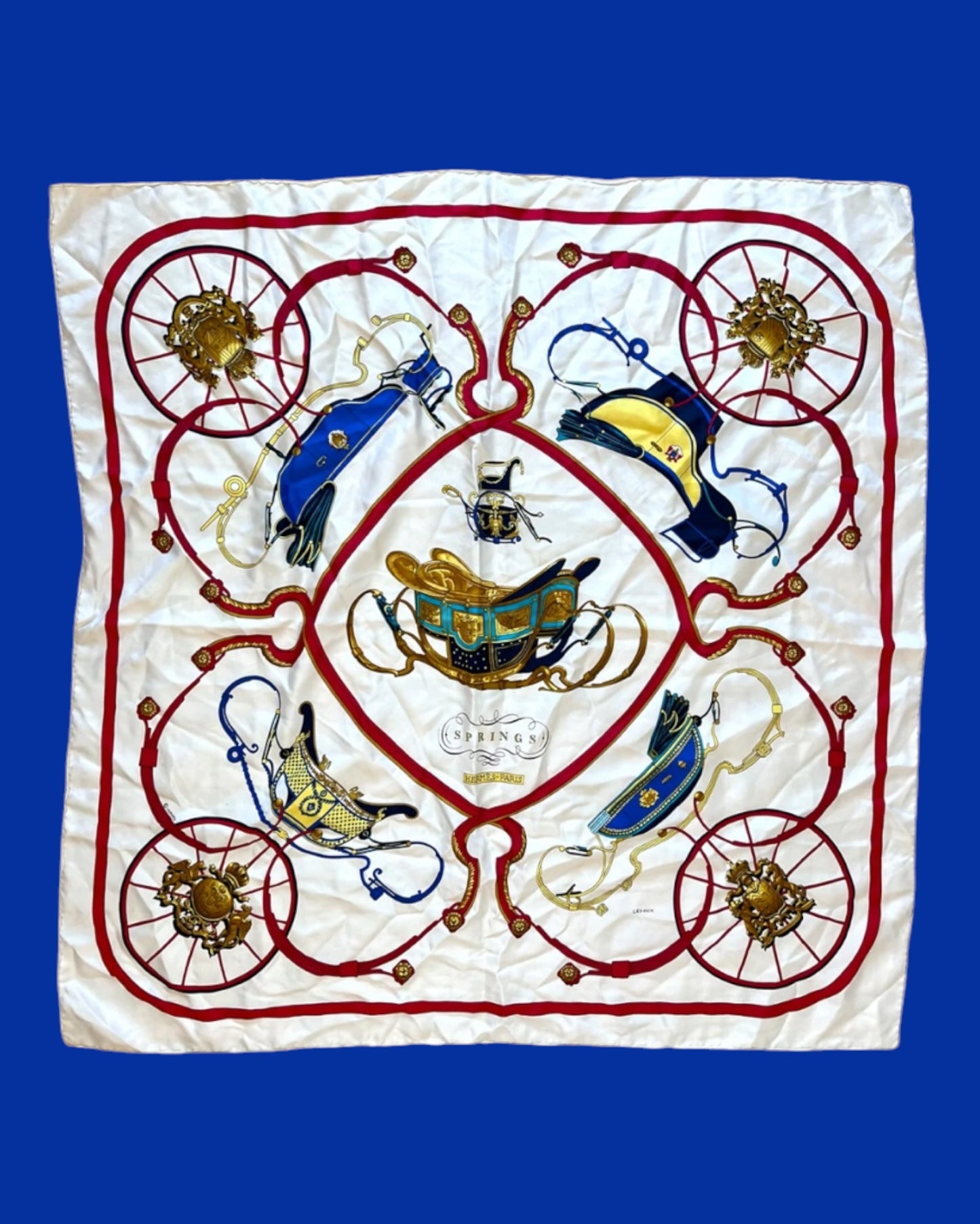 Vintage 1980's Hermes Colorful Silk Scarf