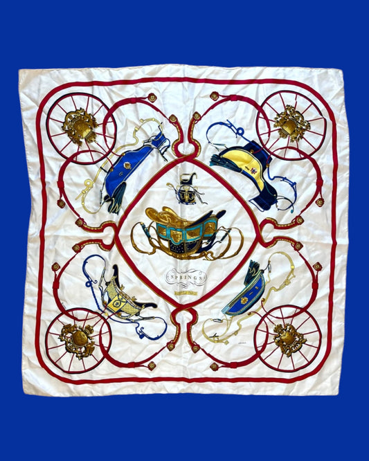 Vintage 1980's Hermes Colorful Silk Scarf