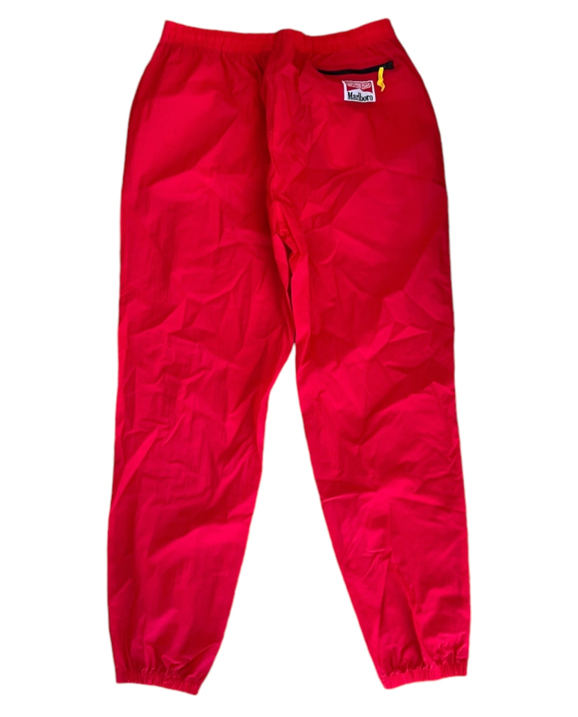 Vintage 1990s Marlboro Adventure Team Red and Black Nylon Windbreaker Set